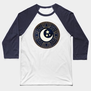 MANDALA MOON AND STARS Baseball T-Shirt